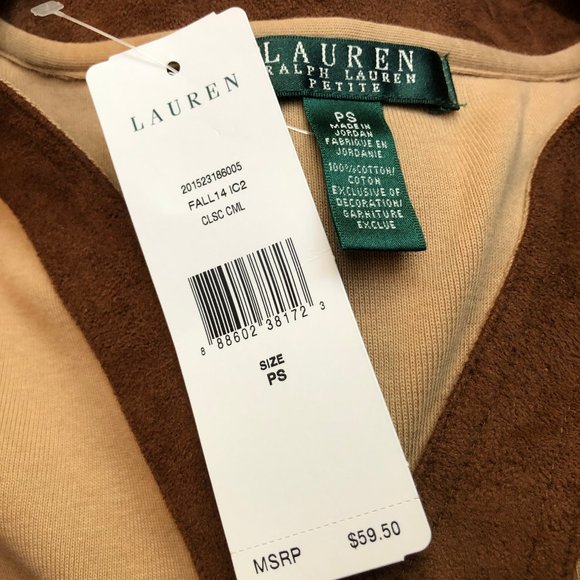 NWT! Lauren Ralph Lauren Petite Classic Camel Top - Picture 8 of 8